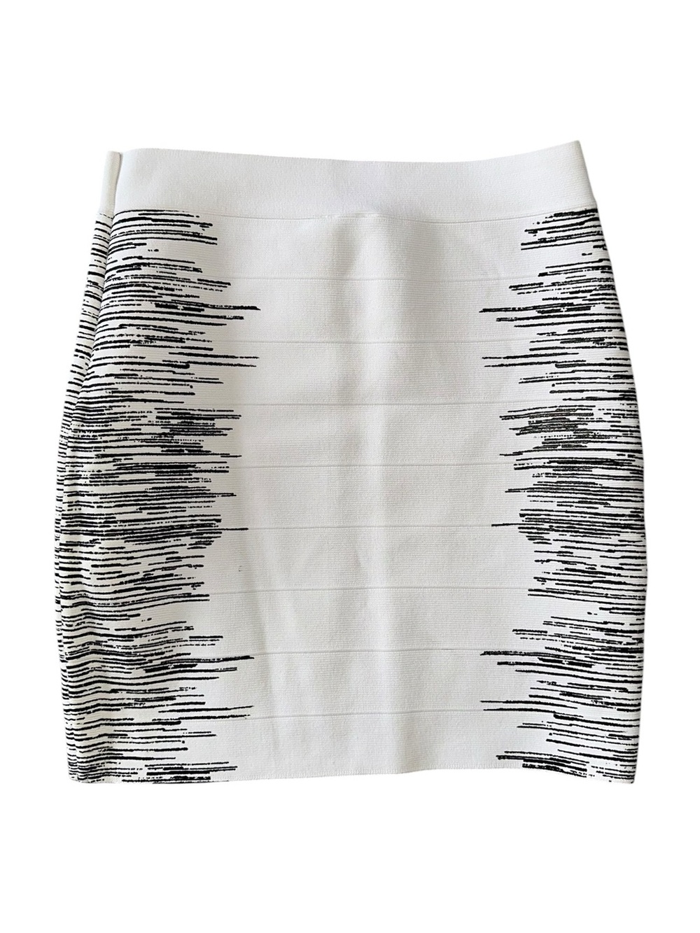 Guess White Pencil Skirt with Black Side Graphic